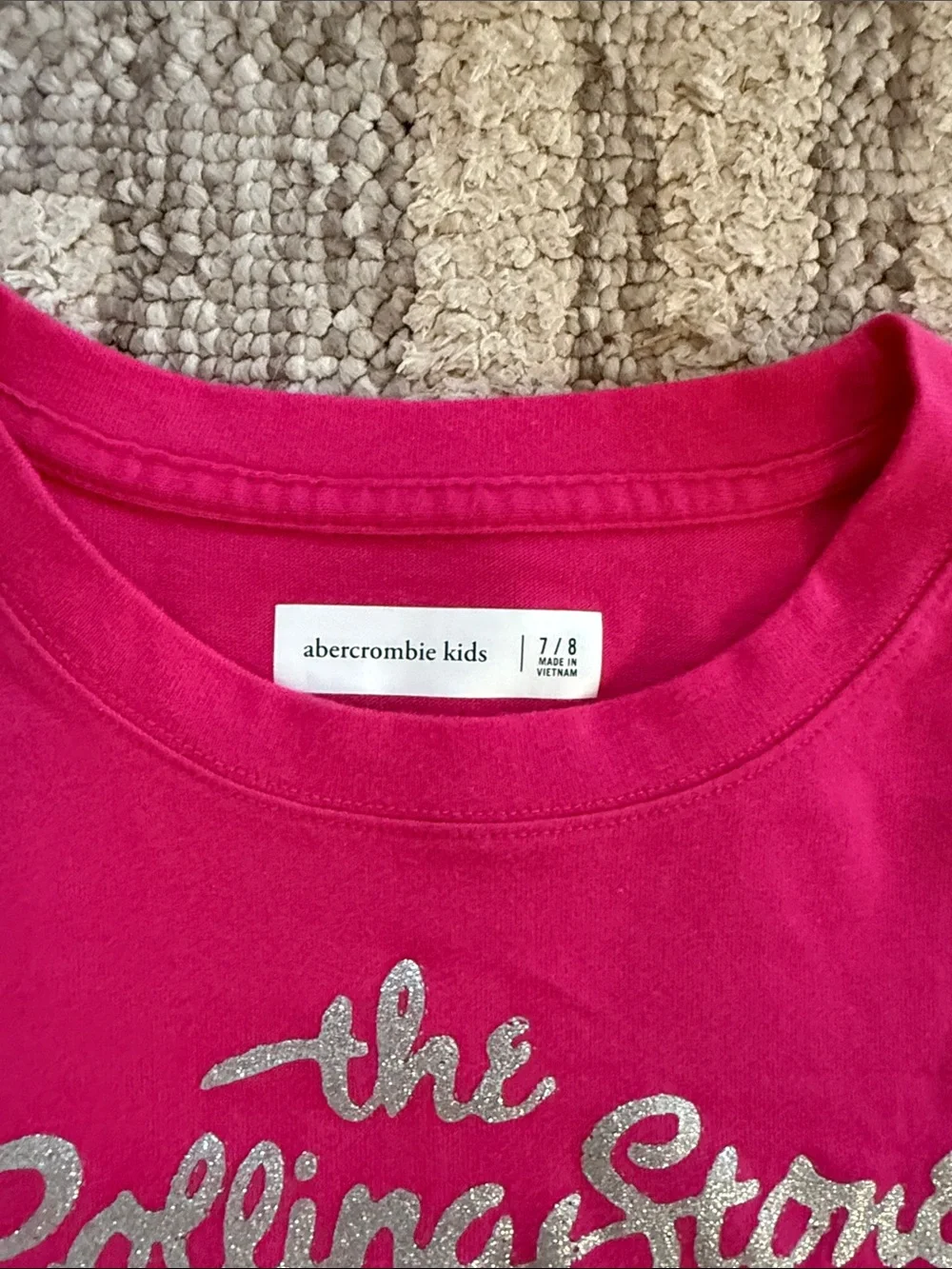 abercrombie kids Hot Pink Rolling Stones Graphic Tee